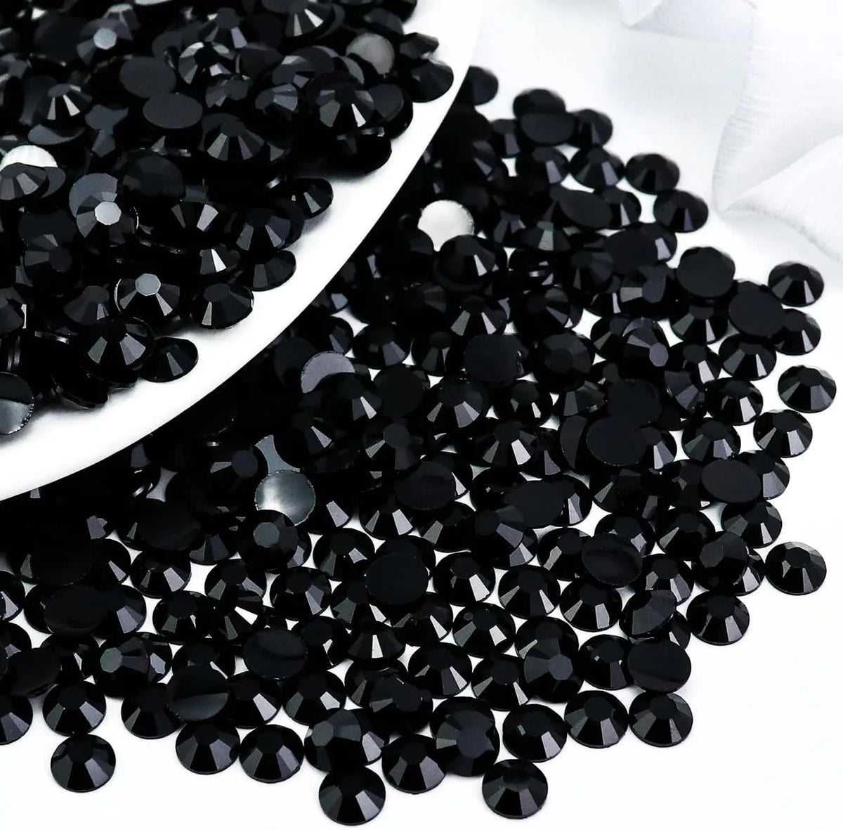 Black Flatback Resin Jelly Rhinestones 2mm 3mm 4mm 5mm 6mm Drill Faux Gems Bead for Crafts DIY Nail Art Charms Supplies