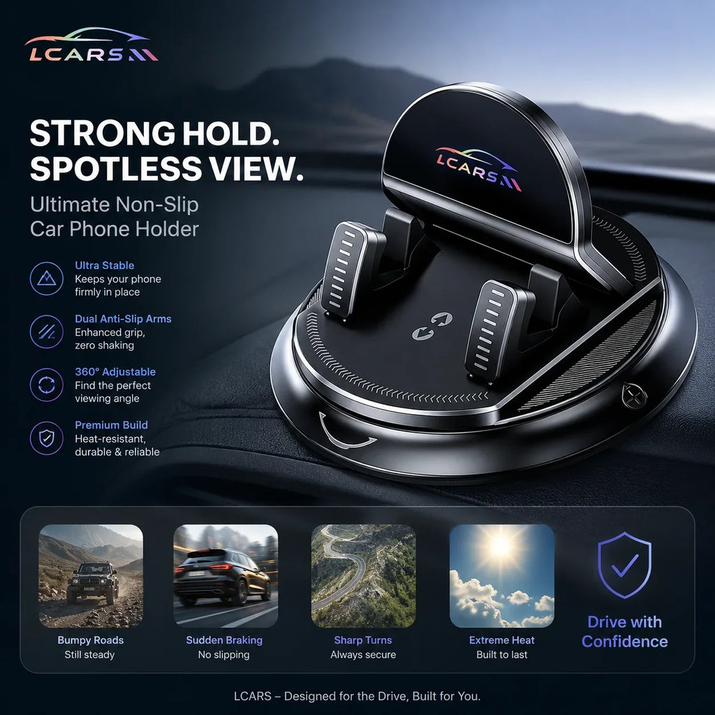 Universal Rotatable Car Phone Mount – Dashboard Suction Cup Stand for Mobile Navigation, Multi-Scene Use for Vehicle & Home