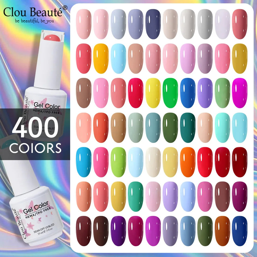 Clou Beaute TPO FREE Nail Gel Polish High Pigment Nail Art Supply Spring Summer Pastal Color Varnish UV Gel Clear Base Top Coat