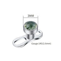 Right Grand ASTM F136 Titanium 14G Dermal Anchor Top with Natural Green Moss Agate Base Microdermal Piercing Body Jewelry