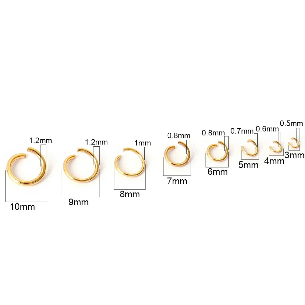 100-200pcs Stainless Steel Open Jump Rings Split Rings Connectors For DIY Jewelry Making Supplies Accessories Wholesale