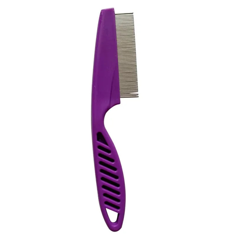 Flea Comb For Dog Cat Stainless Steel Dense Teeth Hair Remover Brush Portable Universal Pet Grooming Cleaning Comb