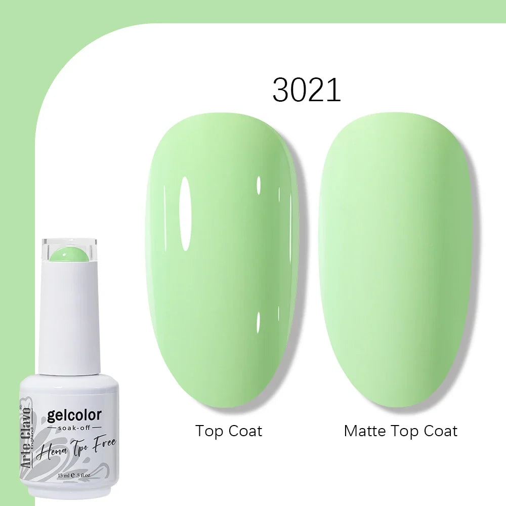 Arte Clavo HEMA TPO FREE 15ml UV LED Gel Nail Polish Soak Off Semi Permanent Daily Wear Universal Color For All Seasons Manicure