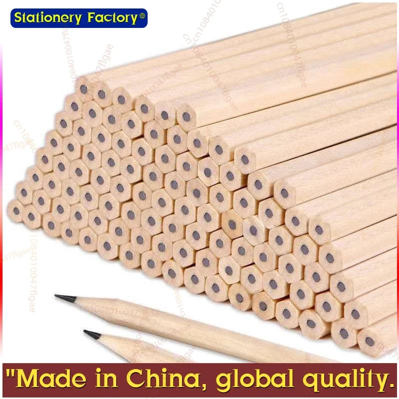 100pcs/lot Wood Pencil HB Black Hexagonal Non-toxic Painting Writing Standard Pencil Cute Stationery Office School Supplies