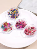Mixed Colorful Natural Flowers Nail Art Charms Klein Blue Yellow Red Five-petaled Flower Natural Floral Manicure Accessories