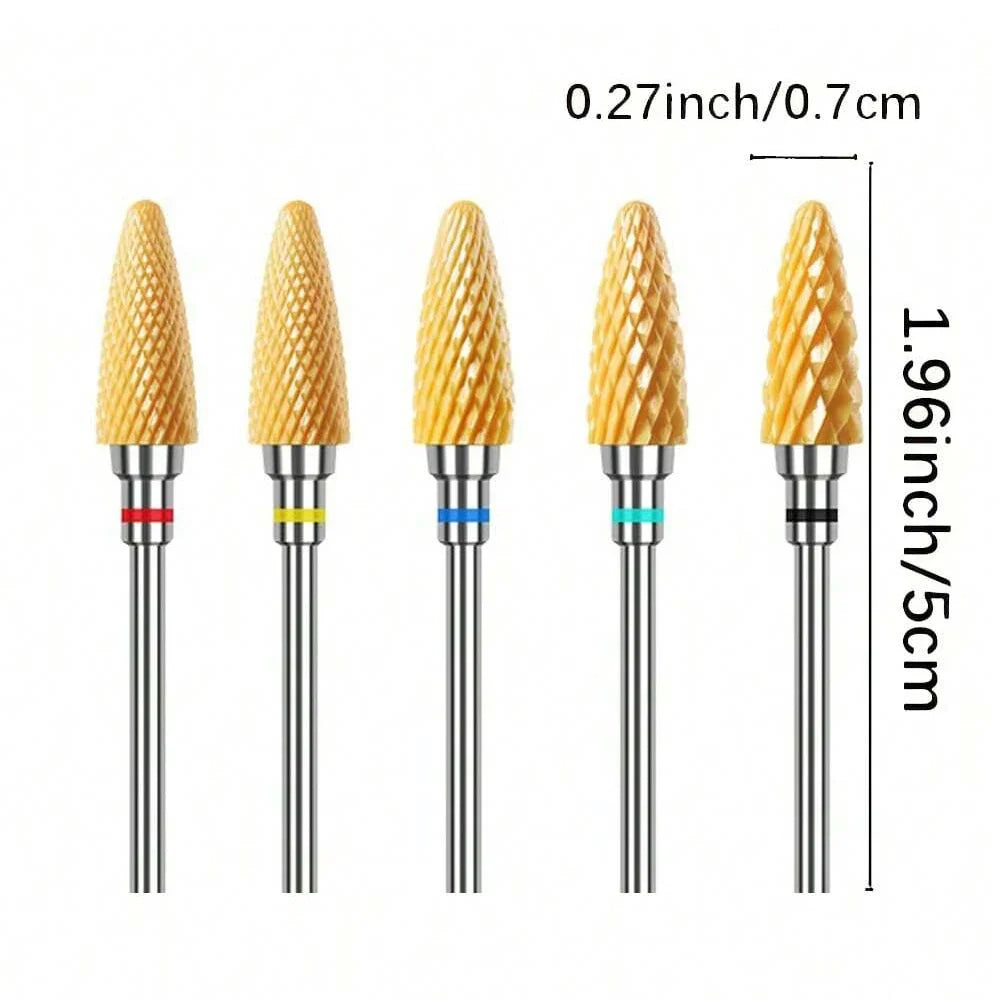 1 PC or 5 PCS Ceramic Nail Drill Bits, Suitable for Manicures, Pedicures, Gel Polishing, and Cuticle Care.