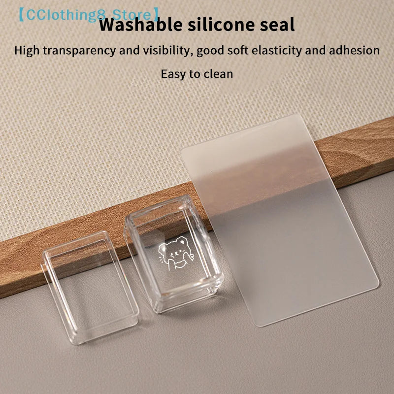 Transparent Rectangle Nail Art Stamper With Scraper Silicone Head Transfer Tool Fast Clear Jelly Stamping Manicure【AliS8】