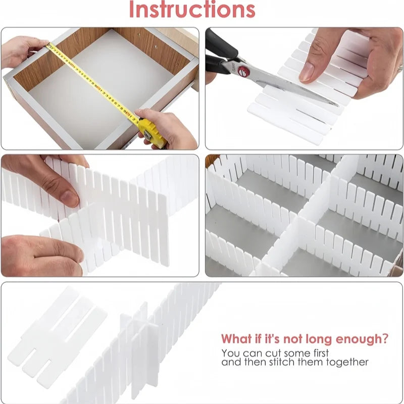 4pcs/set Adjustable Divider Adjustable Drawer Organizer Setting Underwear Socks Sundries Drawer Organizer Home Cabinet Organizer