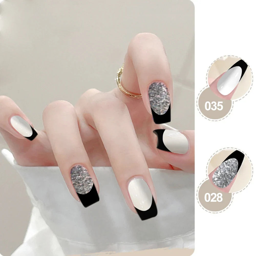 LIMEGIRL 8ml Nail UV Gel Polish Kit With Stamping for Nails French Design Black White Soak Off UV Gel Polish Varnish Manicure