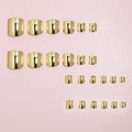 24 pcs Glossy Gold Silver Metallic Mirror Press On Chrome Toenails Short Square Fake Toenails for Women and Girls