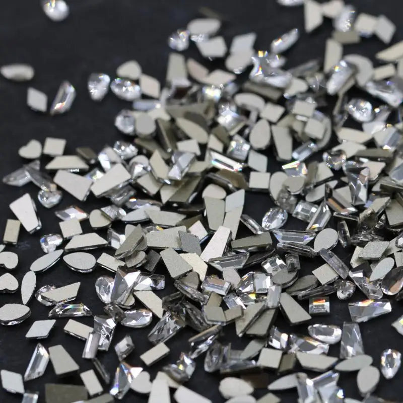 200/50PCS 3D Nail Rhinestones Flat Back Mini Diamond Stone Gems Glass Clear Crystal Nail Art Charms DIY Manicure Accessories