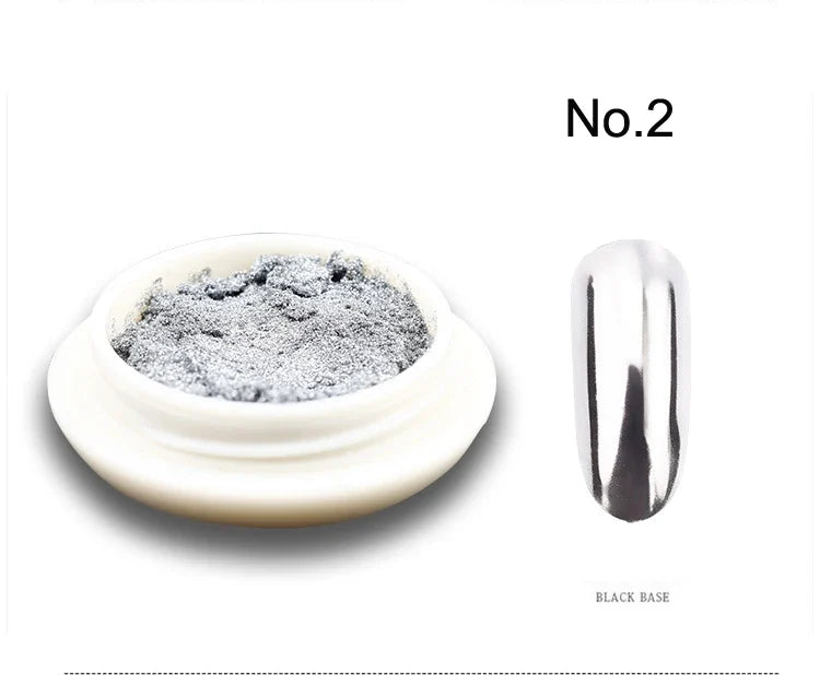 1 Jar Holographic Chili Red Mirror Nail Chrome Powder Effect Metallic Dust UV Gel Gold Chrome Nail Powders Pigment Christmas Red