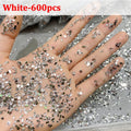 600/100pcs Mixed Shape Nail Rhinestones Mini Flat Back Crystal Stones 3D Nail Art Accessories DIY Design Manicure Decoration