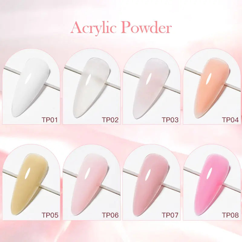 10ml Acrylic Powder White Clear Pink Nude Acrylic Nail French Manicure Powder for Acrylic Nail Extension&Carving Nail Art Powder