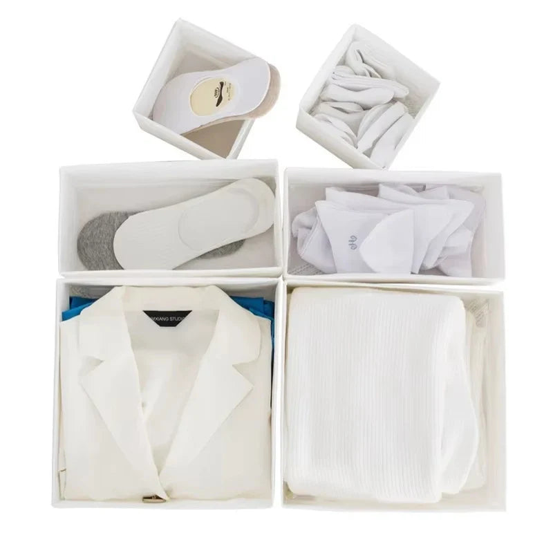 Oxford Drawer Organizer Underwear Bra Storage Box Foldable Wardrobe Storage Containers Separator Clothes Organizing Boxes