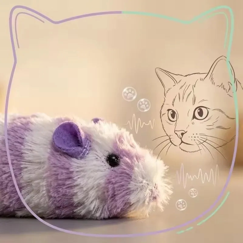 Interactive Squeaky Plush Mouse Cat Toy, Bite-Resistant Imitation Mouse Toy, Self-Entertainment Play Toy for Kitten Pet Supplies