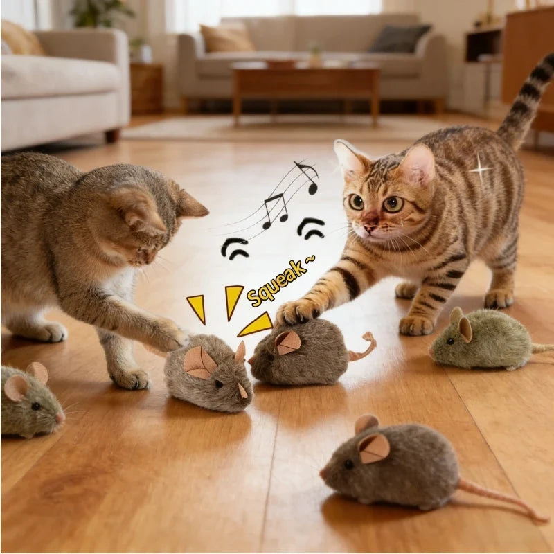 Interactive Simulation Mouse Cat Toy Automatic Sound Pet Toy Durable Bite-proof Suitable for Indoor Cats and Dogs Pet Supplies