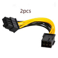 2PCS 6 Pin Feamle To 8 Pin Male PCI Express Power Converter Cable CPU Video Graphics Card 6Pin To 8Pin PCIE Power Cable