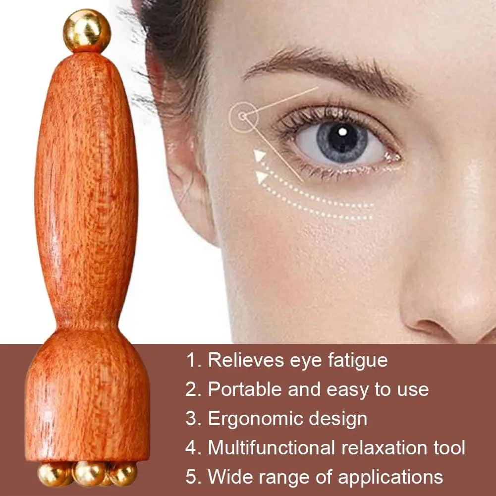 NEW Lotus Seedpod Brass & Rosewood Facial Gua Sha Tool Eye Relaxation Spot Meridians Acupoint Massage Handheld Eye Skin Care