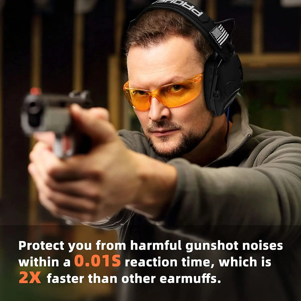 ZOHAN Electronic Shooting Earmuffs Active Noise Cancelling Ear Protectors Hearing Protection Gear NRR 23dB for Range Hunting