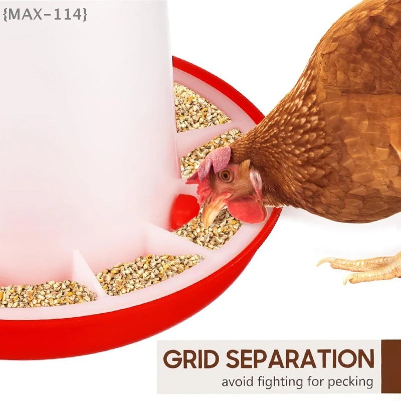 【MAX-114】1-10kg Automatic Chicken Feeder Bucket - Rooster Hen Feeding Device for Farm Animal Poultry Quail Pigeon Supplies【WX】