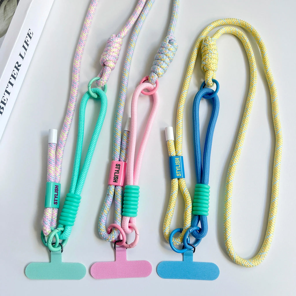 Simple Two-in-one Mobile Phone Lanyard, Crossbody Strap, DIY Wrist Short Rope, Multi-Functional Adjustable Fancy Lanyard