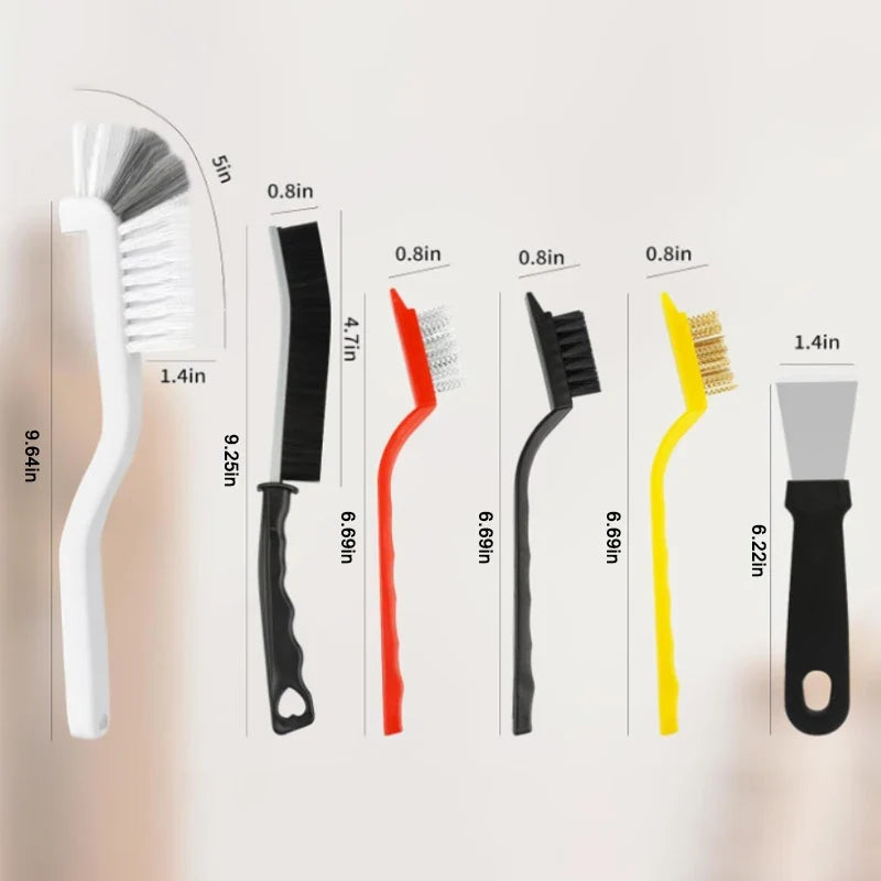 Home Kitchen Crevice Cleaning Brush Set Deep Clean Gas Stove Brass Gap Cleaning Brush for Small Spaces Bathroom Corner8/11/13Pcs