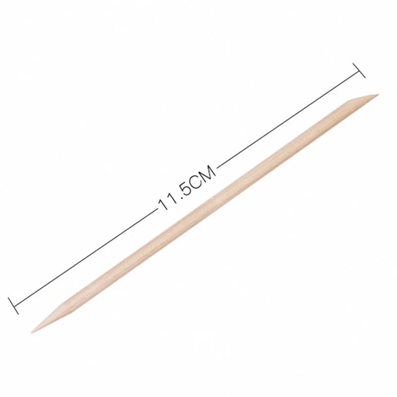 500/100Pcs Orange Wood Sticks for Nails BULK Double Sided Cuticle Pusher Remover Nail Art Manicure Pedicure Tool for Manicure Pe