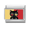 New 9mm Original Design Artistic Cats Girls Sea Colorful Pattern Stainless Steel Charm Italian Bracelet Link Making DIY Jewelrys