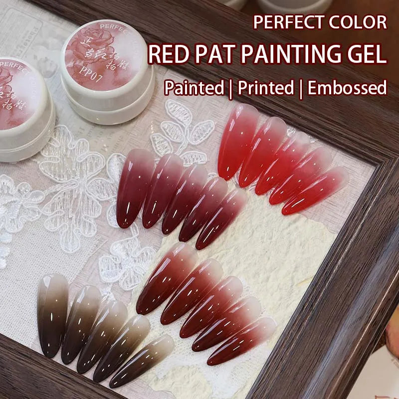 PERFECT COLOR, Patting Gel Polish Red & Black Gel Polish 5g 4 Colors Ombre Gel Nail Polish, UV/LED Lamp Needed