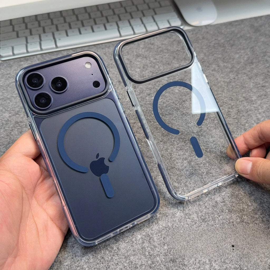 For iPhone 12 13 14 15 16 17 18 Pro Max Plus for Magsafe Case Luxury Transparent Acrylic TPU Hybrid Armor Cover for iPhone 18Pro