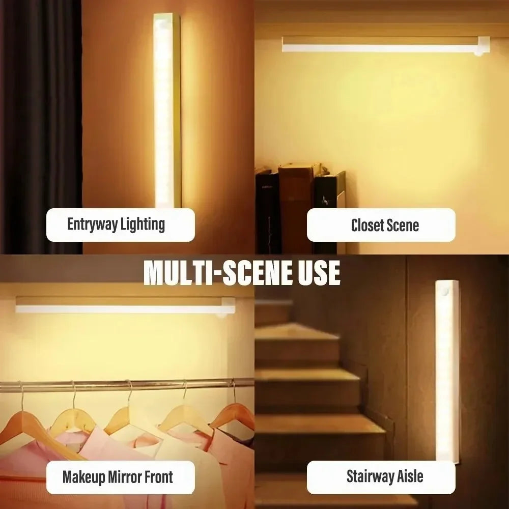 Rechargeable Motion Sensor Night Light Wireless LED Lamp For Kitchen Cabinet Wardrobe Stair Backlight Closet Lighting