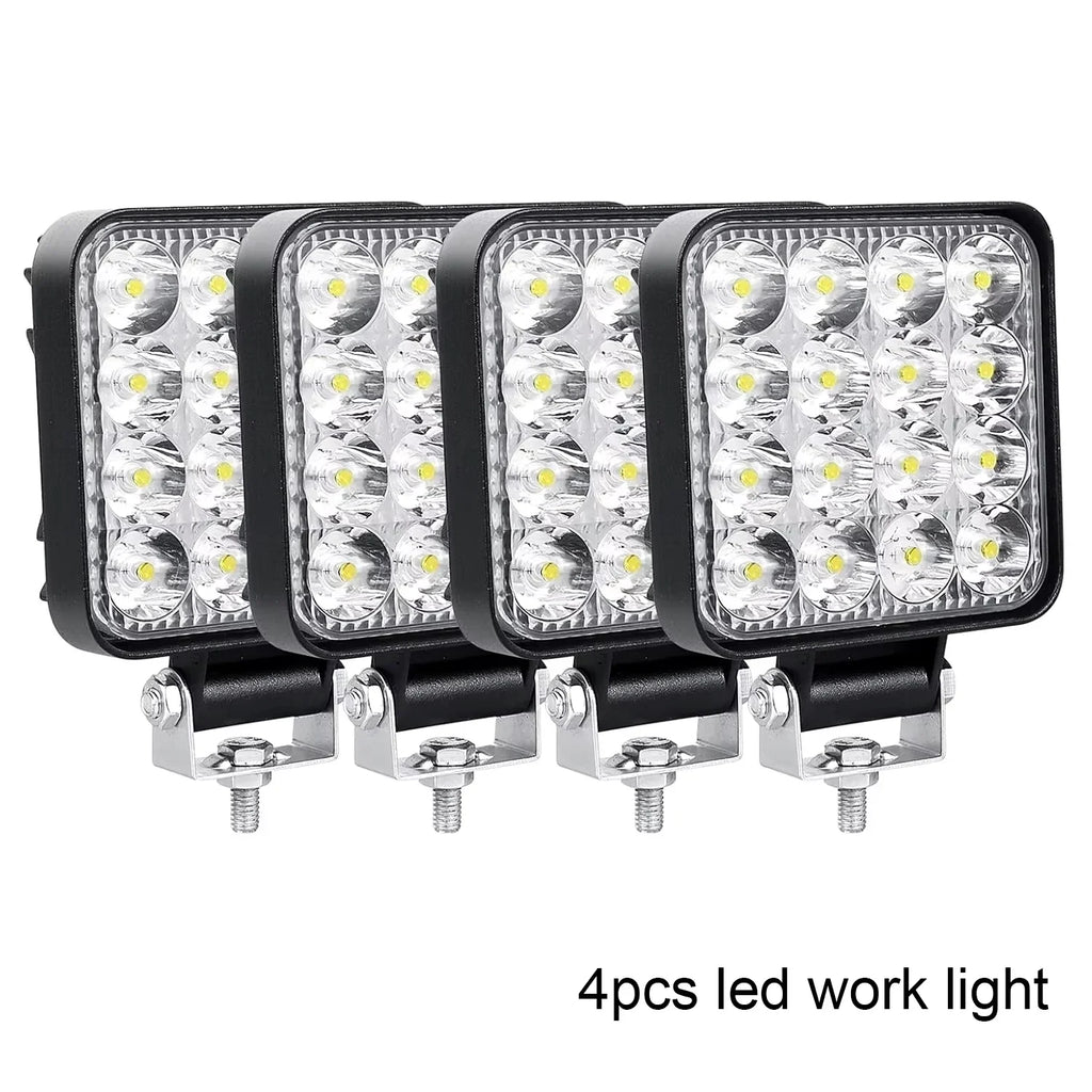 2/4pcs Mini LED Work Light Bar 3.3inch White LED Bar Pods Off Road 12V 24V Spot Flood Driving Fog Lights for Car Truck SUV ATV