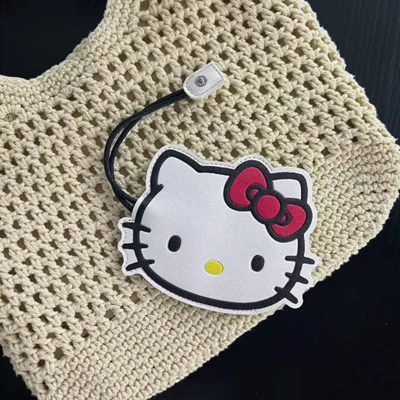 Sanrio PU Leather Creative Girl's Gift Hello Kitty Key Bag Pull Out Cartoon Cute Used for Electric Vehicle Car Key Storage Bag