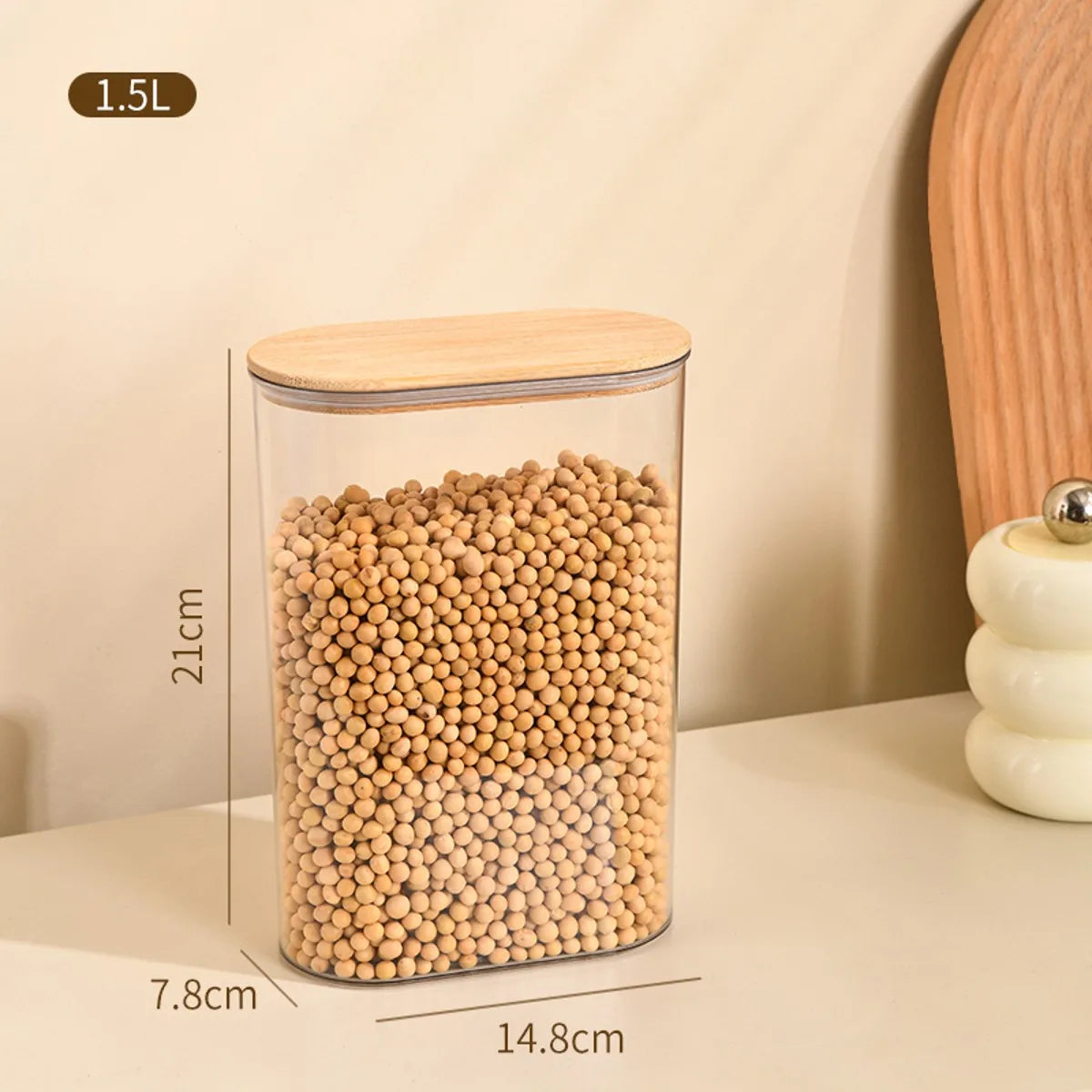 Storage Containers with Lids,Clear Food Jars Fits for Pantry,Coffee Bar,Airtight Canisters for Organizer Pasta,Sugar,Coffee Bean