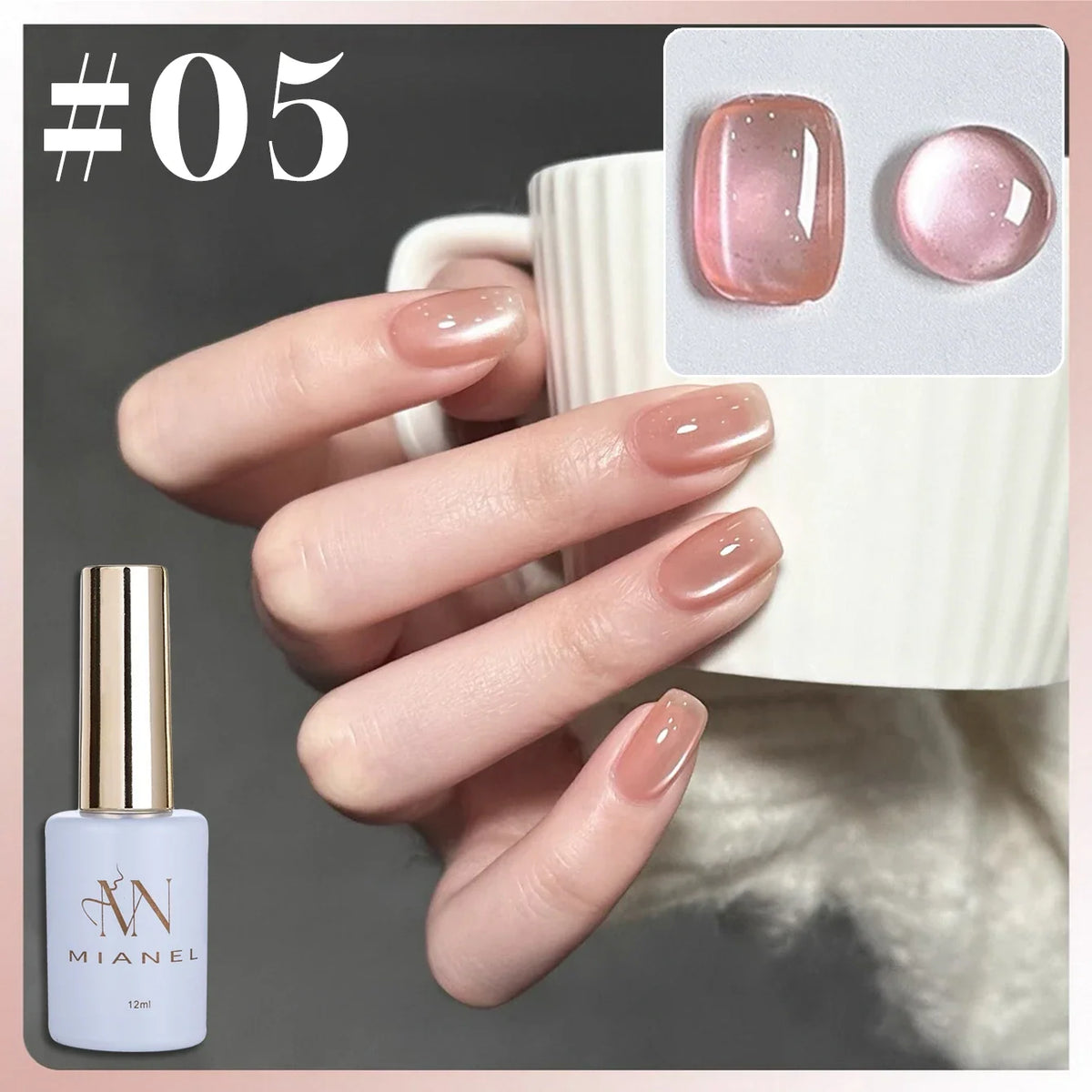 1-16PCS White Moonlight Glass Bead Nail Cat's Eye Gel Magnetic Satin Gel Polish 16-Colors Soak Off Glitter Manicure Varnish