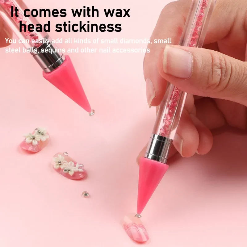 Rhinestone Applicator Pencil Nail Dot Rod Rhinestone Picker Wax Pen Diamond Picker Stick for Rhinestones Dotting Tool DB04