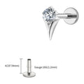 Right Grand ASTM F136 Titanium Tulip Labret Lip Stud 16G Dainty Flower CZ Cartilage Earring Tragus Helix Nose Piercing Jewelry