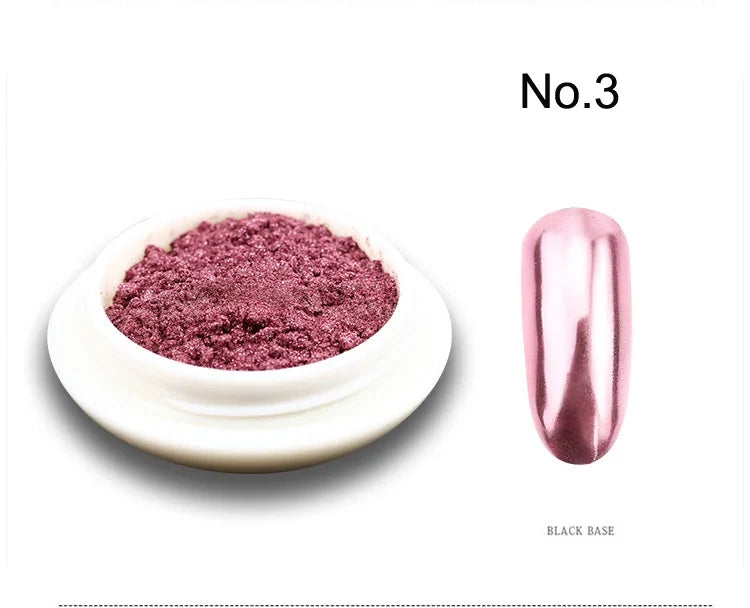 1 Jar Holographic Chili Red Mirror Nail Chrome Powder Effect Metallic Dust UV Gel Gold Chrome Nail Powders Pigment Christmas Red