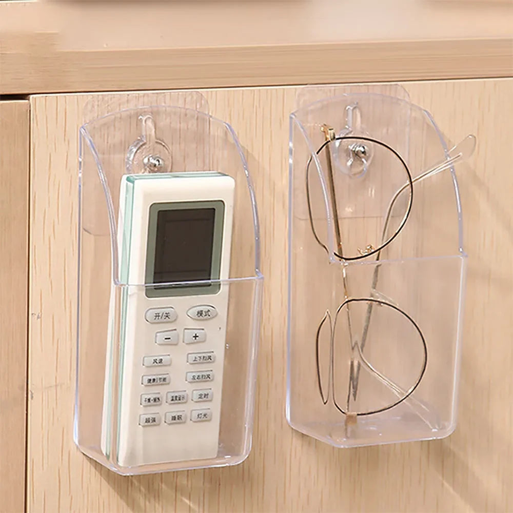 1Pcs Simple and Generous Acrylic TV Remote Control Holder 1/4 Case Wall Mount Storage Box for Mobile Phone and Remote Control