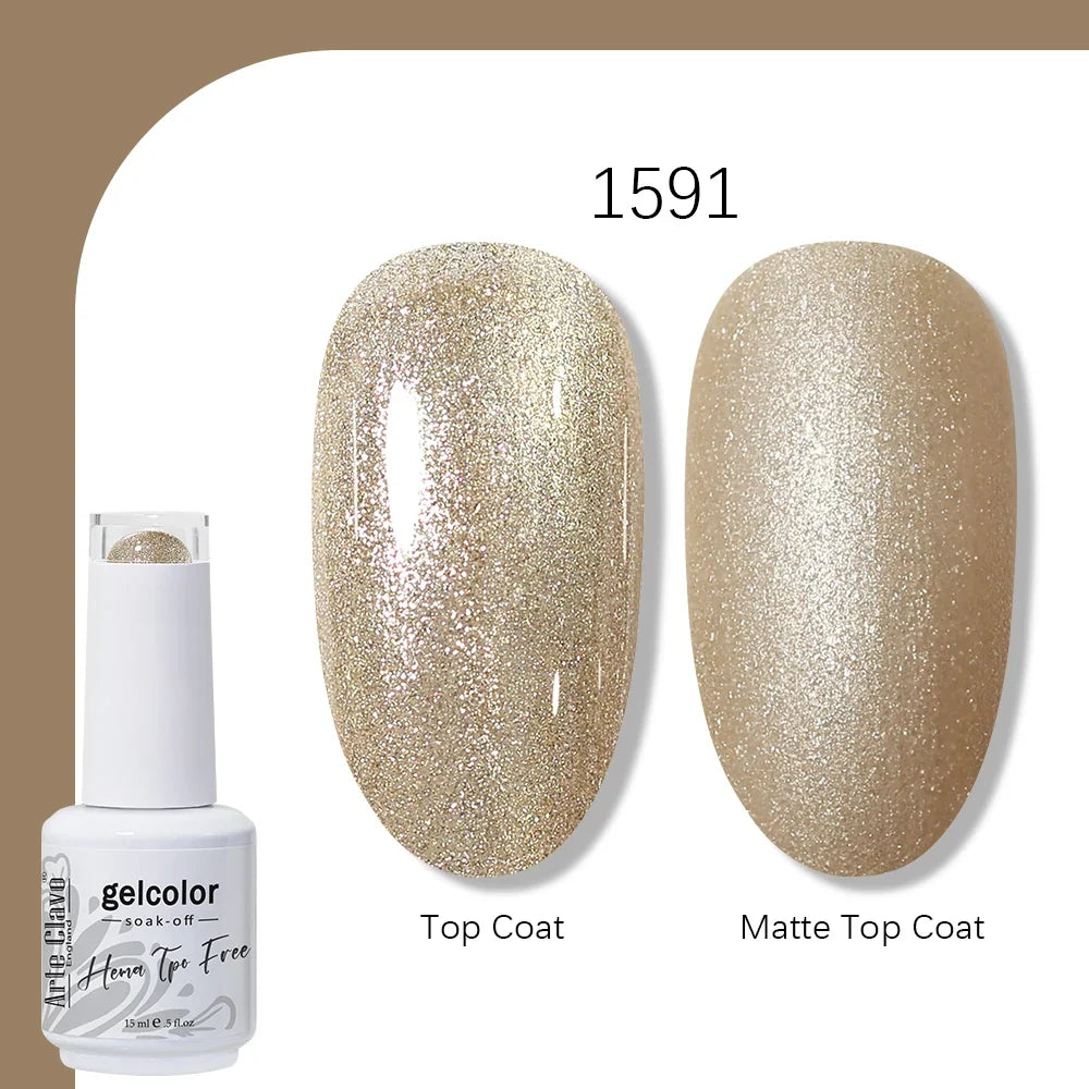 Arte Clavo HEMA TPO FREE 15ml UV LED Gel Nail Polish Soak Off Semi Permanent Daily Wear Universal Color For All Seasons Manicure
