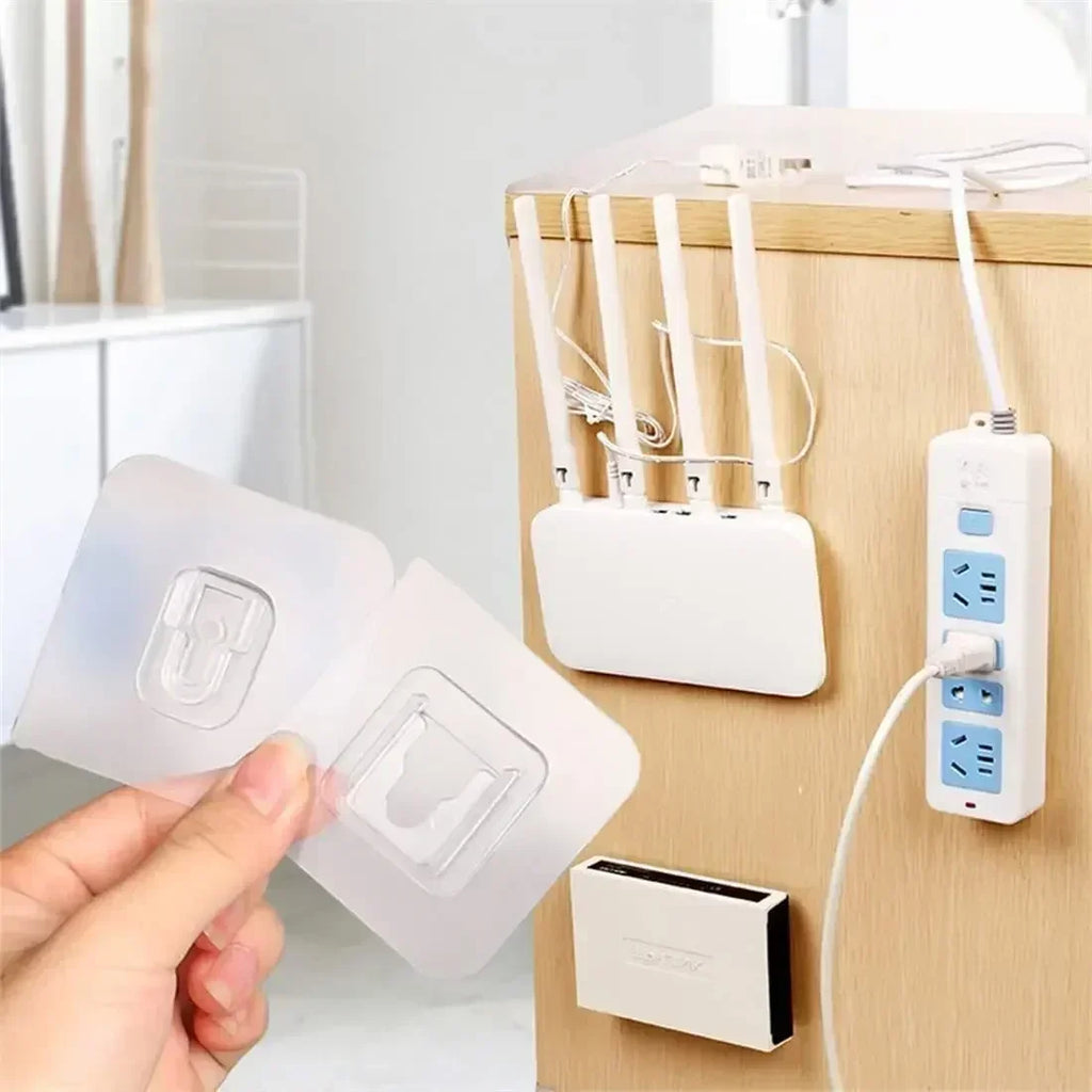 10-60pcs Heavy Duty Adhesive Wall Hooks, Transparent Waterproof No Drill, Strong Hold for Bathroom Kitchen Home Organization