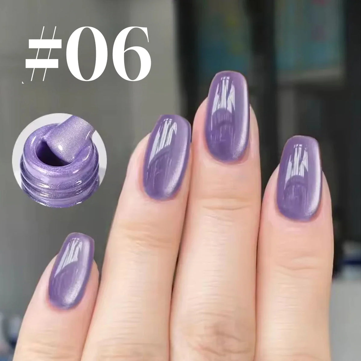 1-16PCS White Moonlight Glass Bead Nail Cat's Eye Gel Magnetic Satin Gel Polish 16-Colors Soak Off Glitter Manicure Varnish