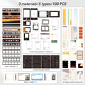 100 Pcs/Pack Vintage Movie Film Cards Notes And Stickers Set Pack For Scrapbook Kit Film Strip Photo Frame Journaling Supplies