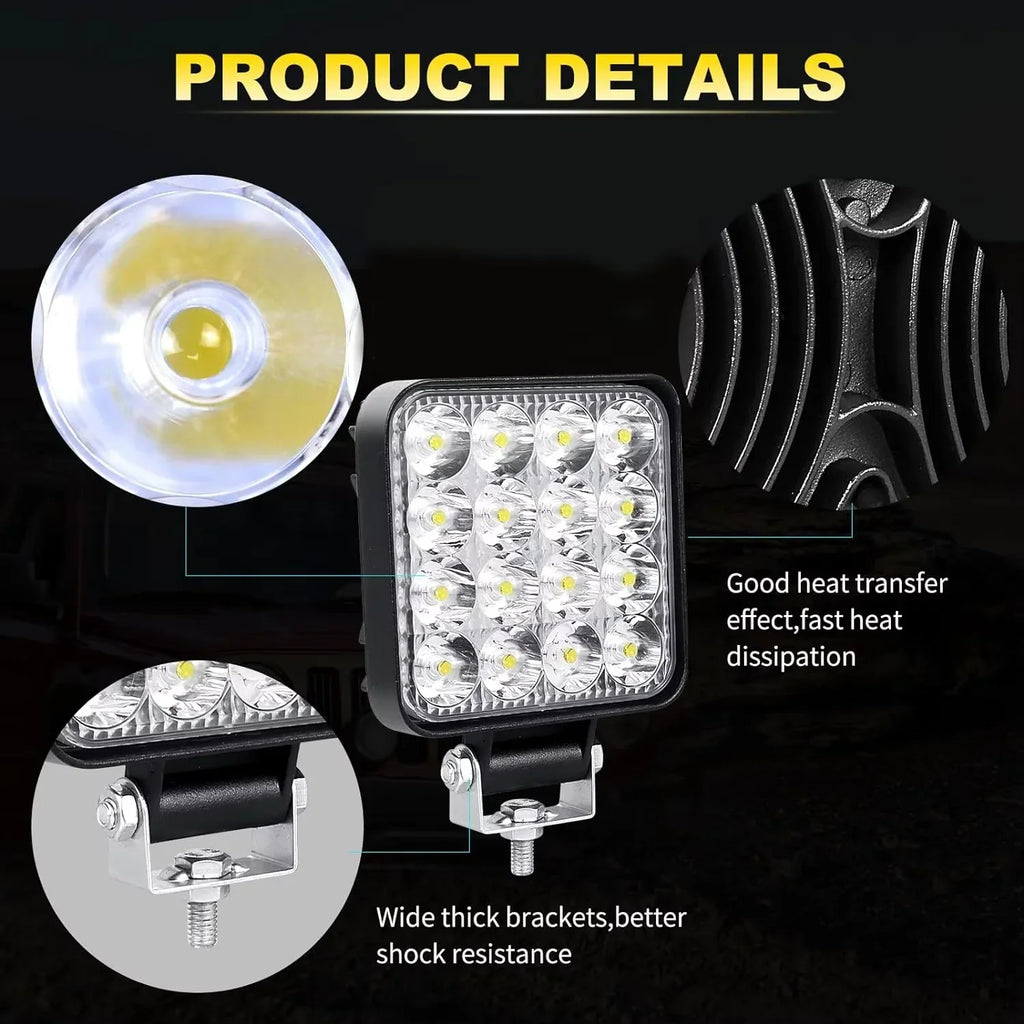 2/4pcs Mini LED Work Light Bar 3.3inch White LED Bar Pods Off Road 12V 24V Spot Flood Driving Fog Lights for Car Truck SUV ATV