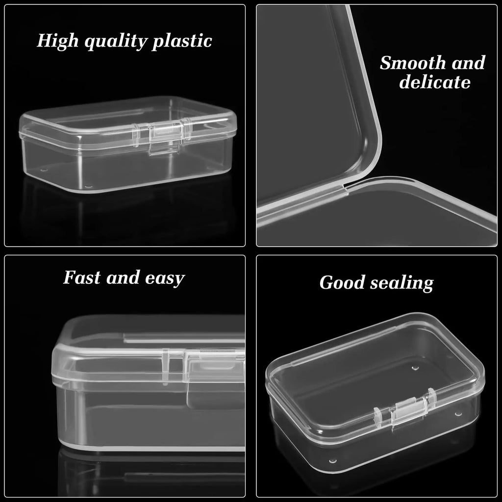 5Pcs/10Pcs PP Storage Box Mini Transparent Plastic Case Container Square Rectangle Packaging Box for Jewellry Beads Small Items