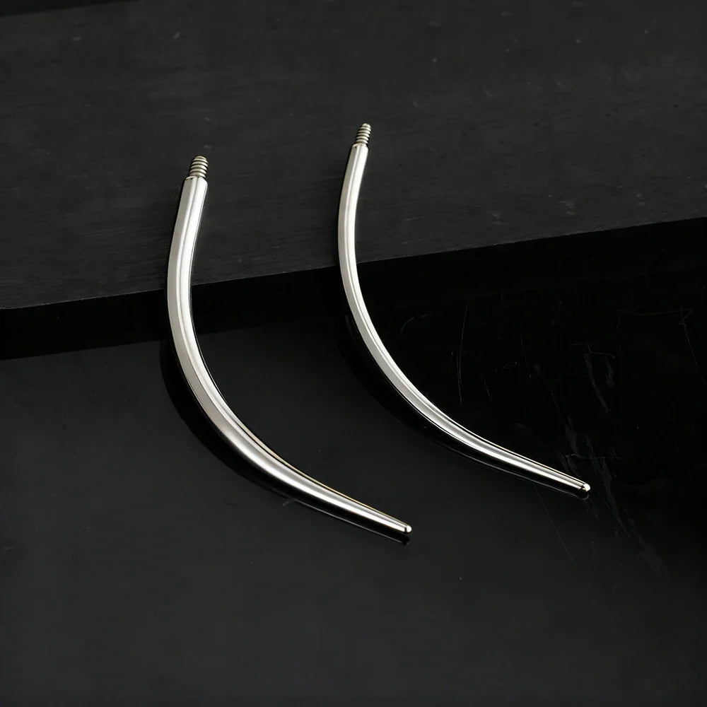 Right Grand ASTM F136 Titanium Curved Internal Threaded Pin Screw On Assistant Tool 16/14G Piercing Taper for Nose Navel Eyebrow