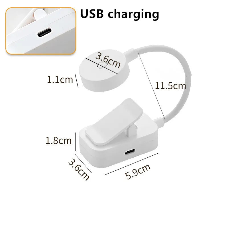 1pc Portable LED Clip-on Reading Light 3 Modes Adjustable Eye Protection Clip-On Study Reading Lamp for Travel Bedroom Book