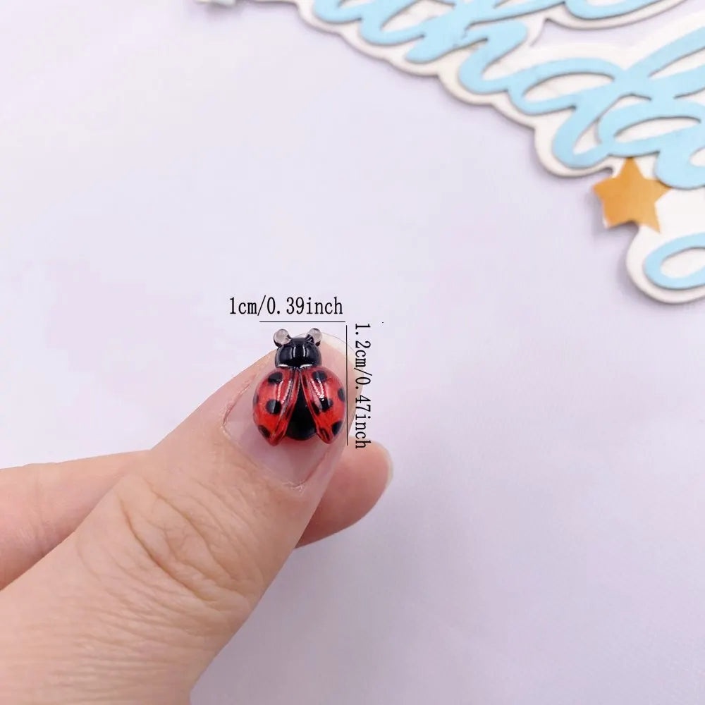 60pcs Mixed Resin Cute Colorful Beautiful Red Beetle Flat back Rhinestone Appliques DIY Wedding Scrapbook Christmas Decor Crafts
