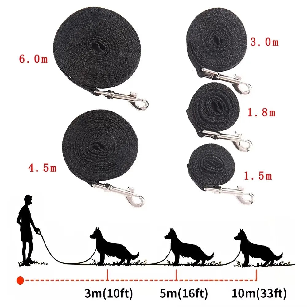 Nylon Extra Long Pet Leash Durable Dog Lead For Dog Recall Training Extended Length Anti Tangle Heavy Duty Pet Leash Outdoor